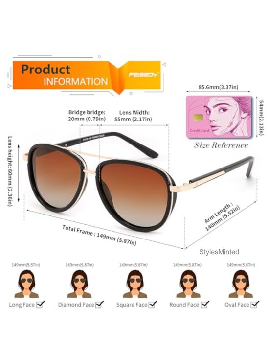 Retro Polarized Aviator Sunglasses for Women Men Square Vintage Style main image 6